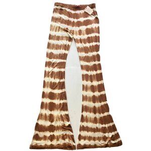 Raga Women's Orange Beach Striped Soft Flare Casual Pants R518